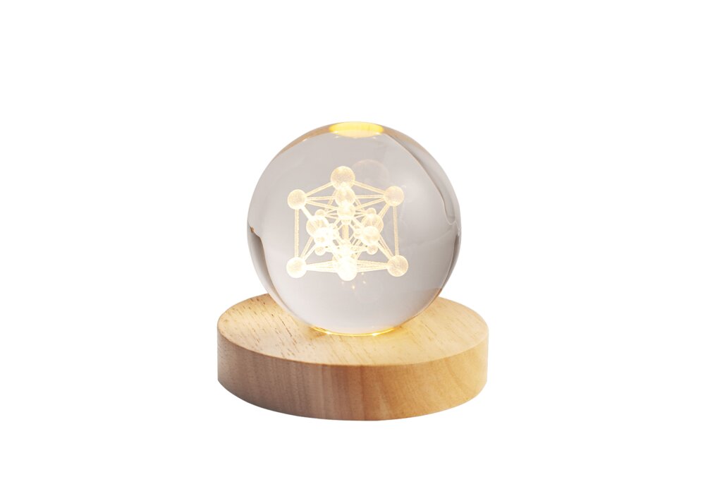 4” 9K Crystal Ball LED Night Light Lamp