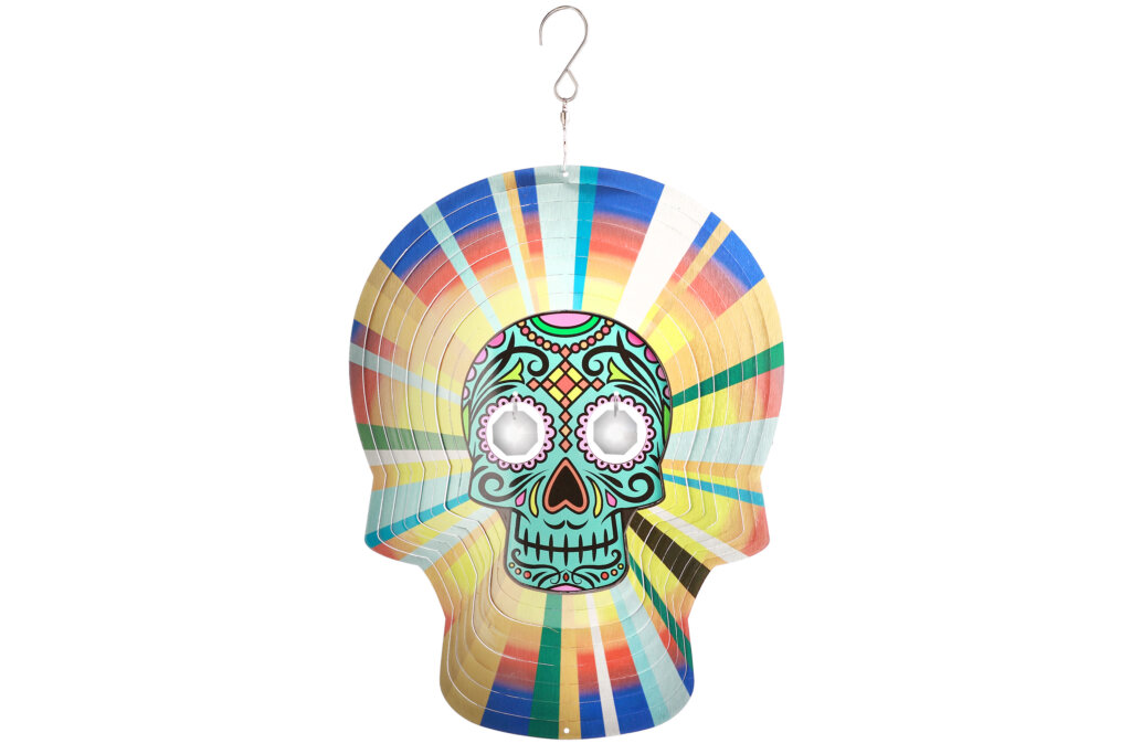 12” Color Printed Spinner- Sugar Skull