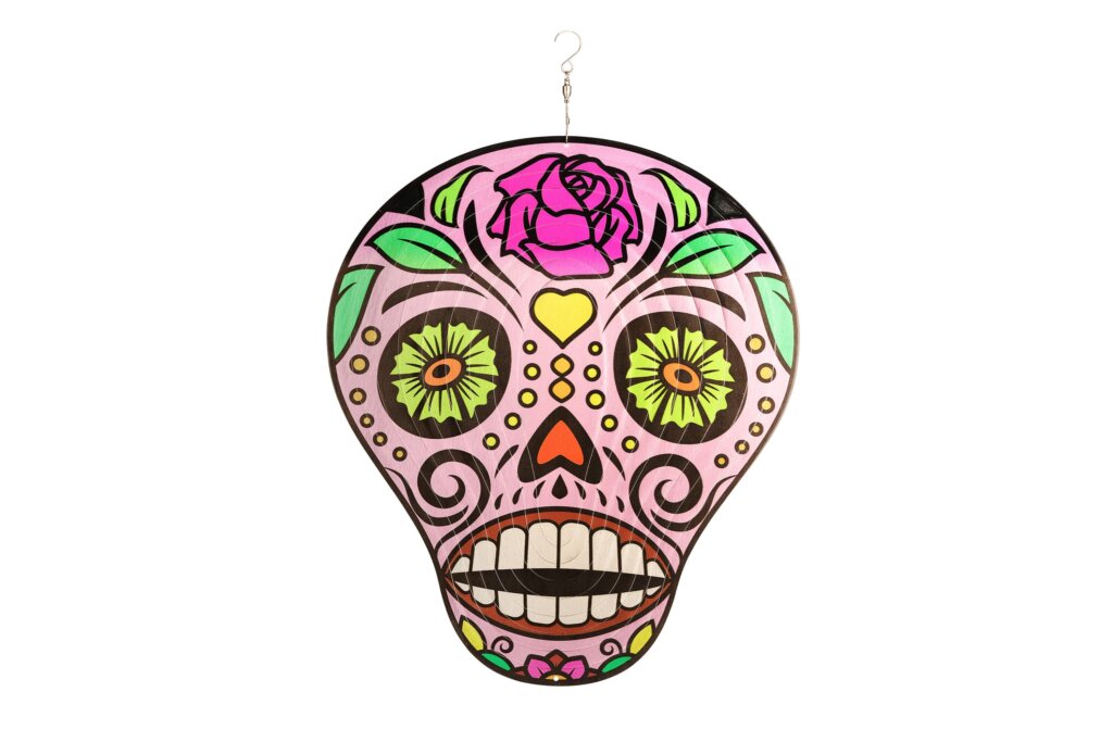 4” Color Printed Spinner- Sugar Skull