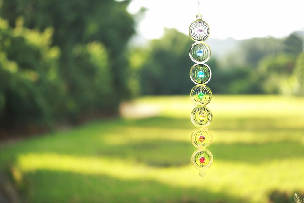 33” Chakra Crystal Stainless Steel Spinner