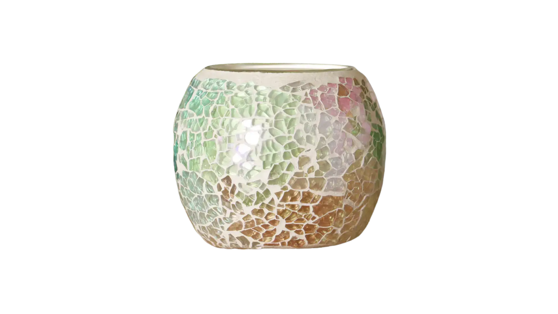 Mosaic Glass Candle Holder, Stained Glass Candle Holder