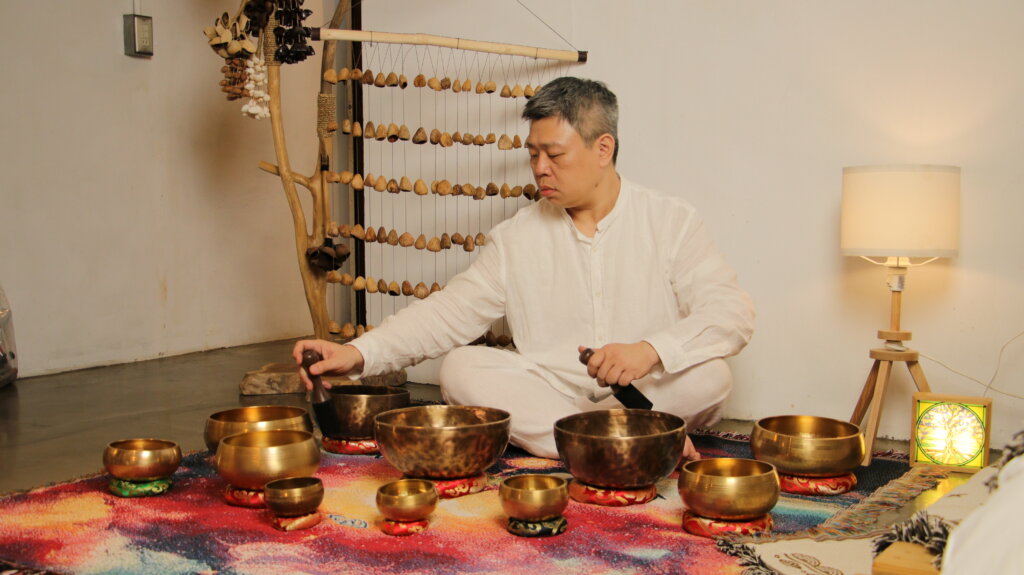 Tibetan singing bowls used as sound healing tools in wellness retail