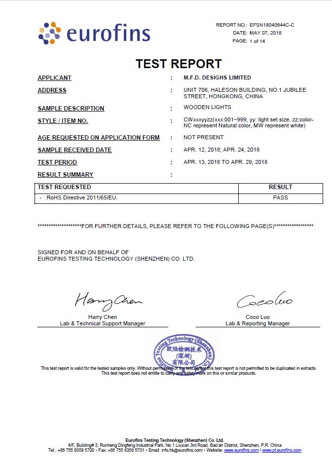 wholesale wind chime Certifications